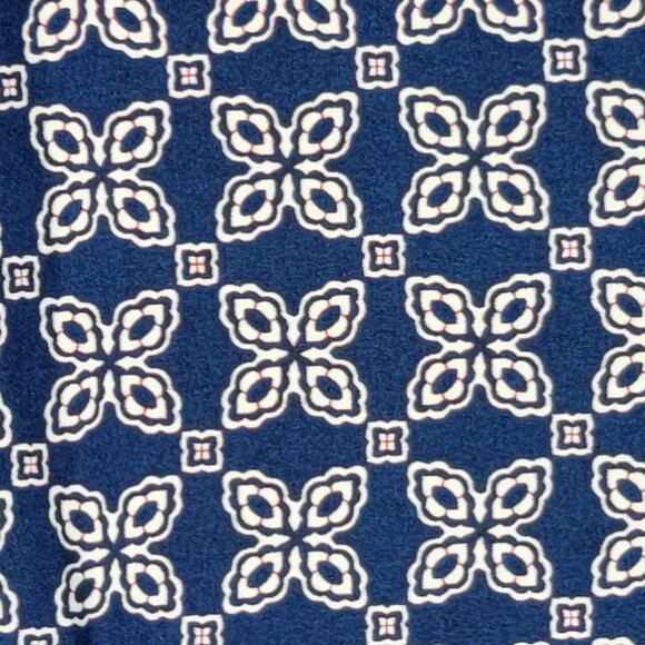J. Crew Navy Cream Geometric Print Short Sleeve Blouse - S - Picture 2 of 7